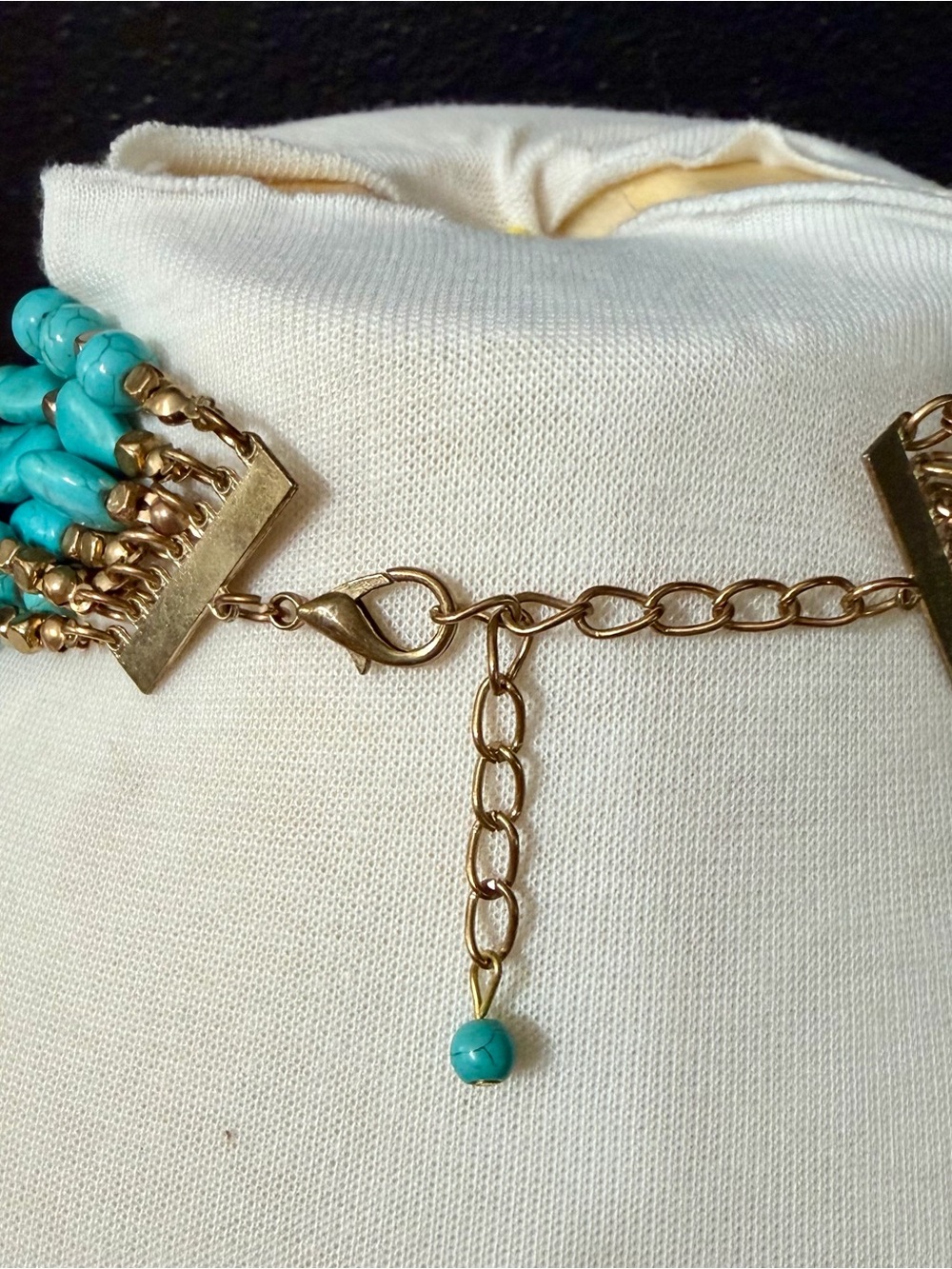 Turquoise Multi-Strand Beaded Necklace - Turquoise Color - Picture 3 of 3